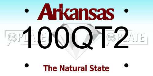 100QT2 Arkansas License Plate