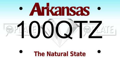 100QTZ Arkansas License Plate