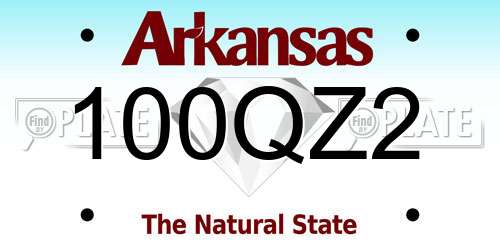100QZ2 Arkansas License Plate