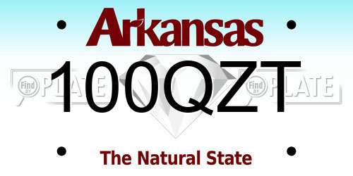 100QZT Arkansas License Plate