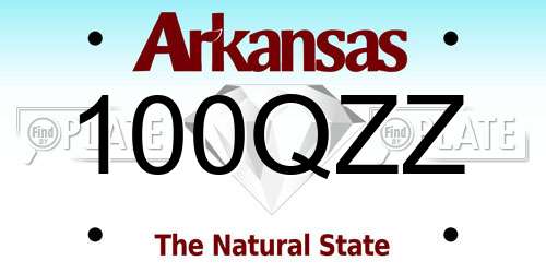 100QZZ Arkansas License Plate