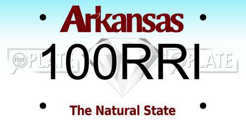 100RRI Arkansas License Plate