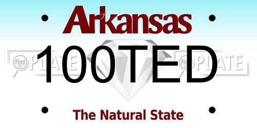 100TED Arkansas License Plate