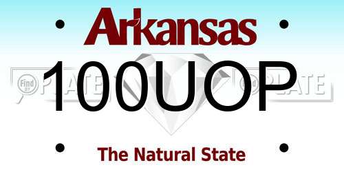 100UOP Arkansas License Plate