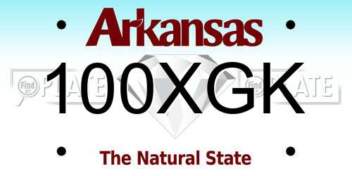 100XGK Arkansas License Plate