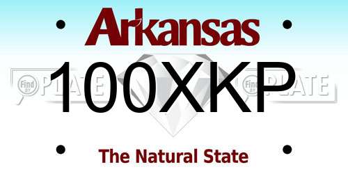 100XKP Arkansas License Plate