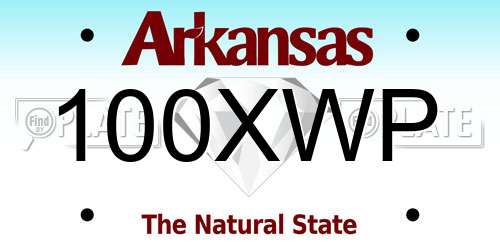 100XWP Arkansas License Plate