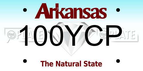 100YCP Arkansas License Plate
