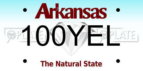 100YEL Arkansas License Plate