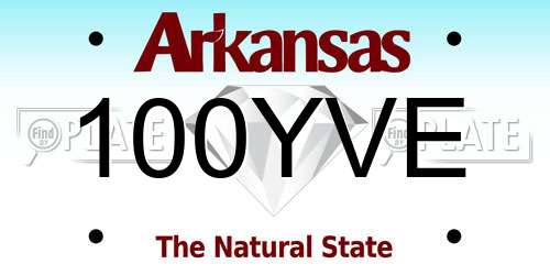 100YVE Arkansas License Plate