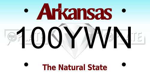 100YWN Arkansas License Plate