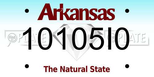 10105I0 Arkansas License Plate