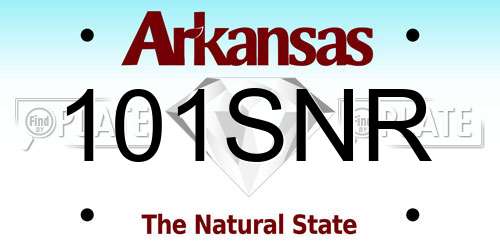 101SNR Arkansas License Plate