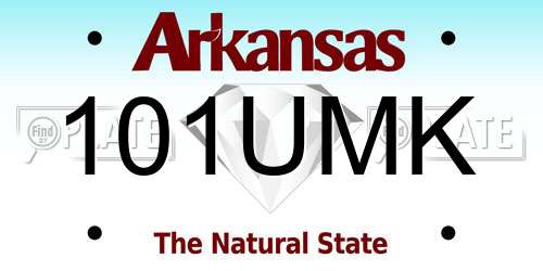101UMK Arkansas License Plate