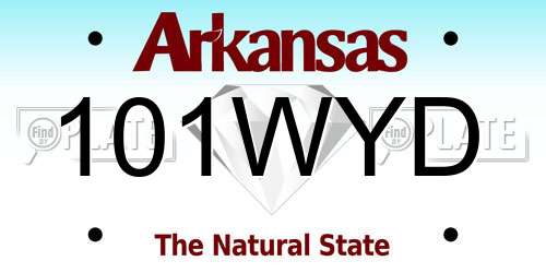 101WYD Arkansas License Plate