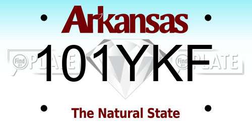 101YKF Arkansas License Plate