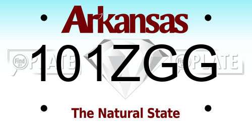 101ZGG Arkansas License Plate