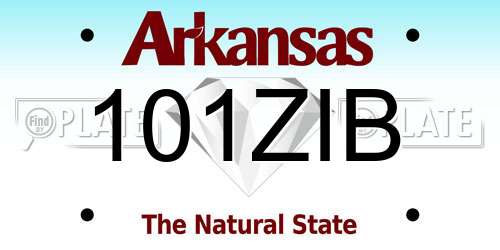101ZIB Arkansas License Plate