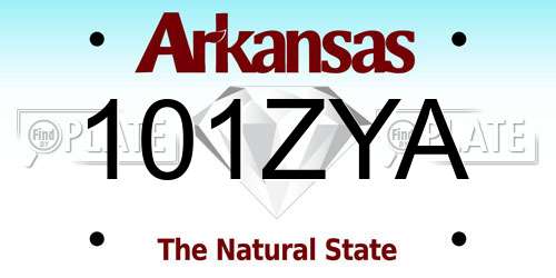 101ZYA Arkansas License Plate