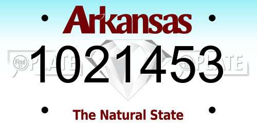 1021453 Arkansas License Plate