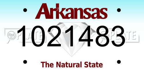 1021483 Arkansas License Plate