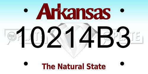 10214B3 Arkansas License Plate