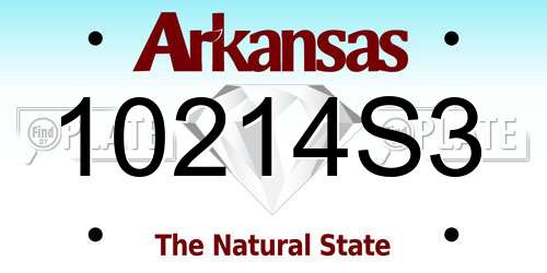 10214S3 Arkansas License Plate