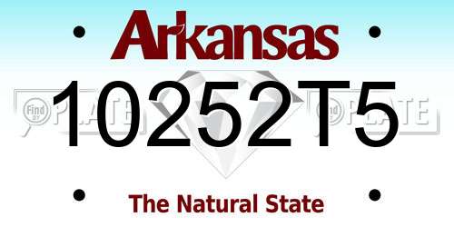 10252T5 Arkansas License Plate