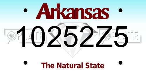 10252Z5 Arkansas License Plate