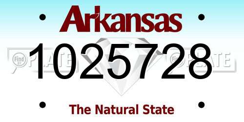 1025728 Arkansas License Plate