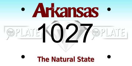 1027 Arkansas License Plate