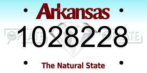 1028228 Arkansas License Plate