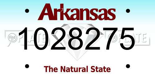 1028275 Arkansas License Plate