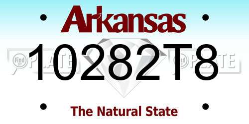 10282T8 Arkansas License Plate