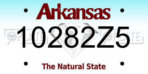 10282Z5 Arkansas License Plate
