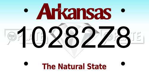 10282Z8 Arkansas License Plate