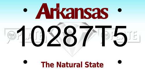10287T5 Arkansas License Plate