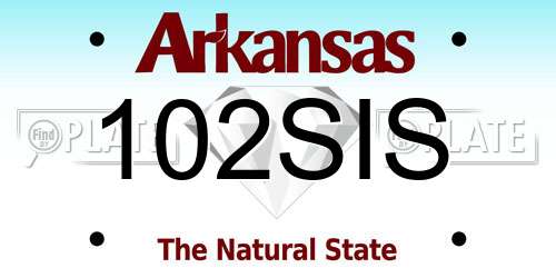102SIS Arkansas License Plate