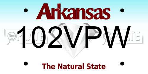 102VPW Arkansas License Plate