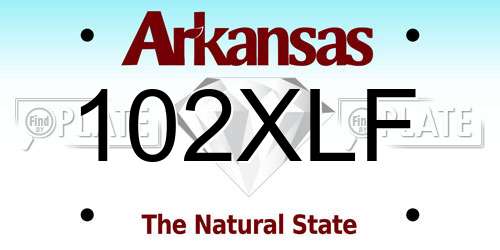 102XLF Arkansas License Plate