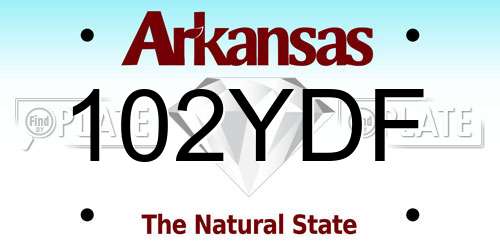 102YDF Arkansas License Plate