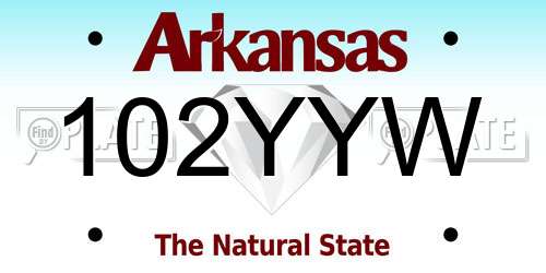 102YYW Arkansas License Plate