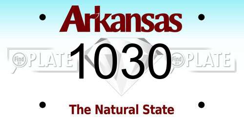 1030 Arkansas License Plate