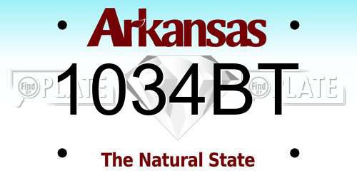 1034BT Arkansas License Plate