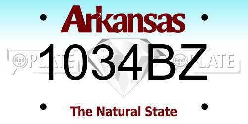 1034BZ Arkansas License Plate