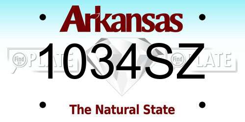 1034SZ Arkansas License Plate