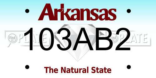 103AB2 Arkansas License Plate