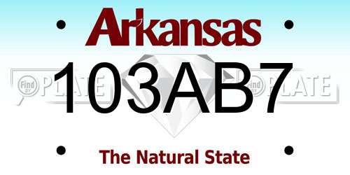 103AB7 Arkansas License Plate