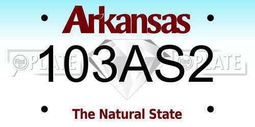 103AS2 Arkansas License Plate