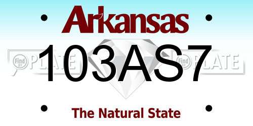 103AS7 Arkansas License Plate